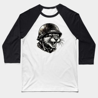 Cool Otter Soldier Baseball T-Shirt